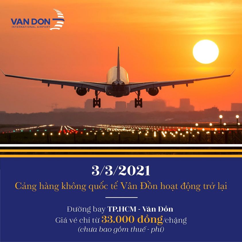 Sân bay Vân Đồn mở cửa lại từ 3/3/2021