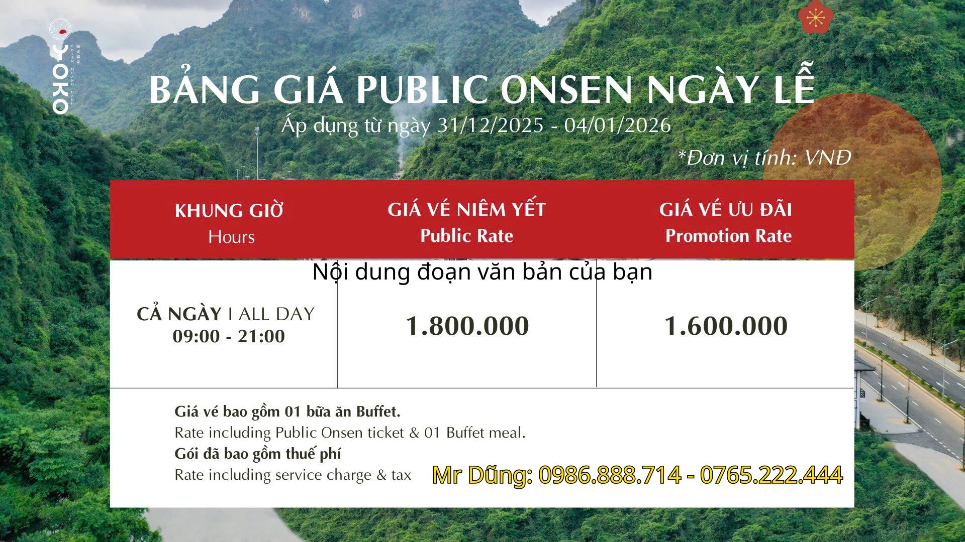 Yoko Onsen Quang Hanh Quảng Ninh Tết Dương Lịch 2026