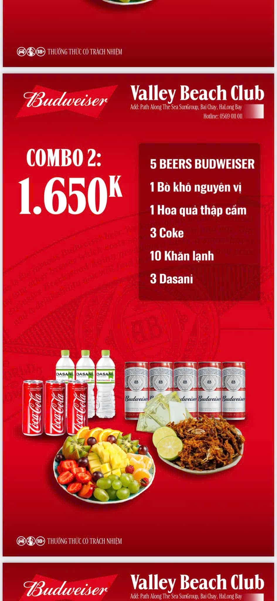 Combo 2: 1650k tại Valley Beach Club Bãi Cháy Hạ Long Quảng Ninh