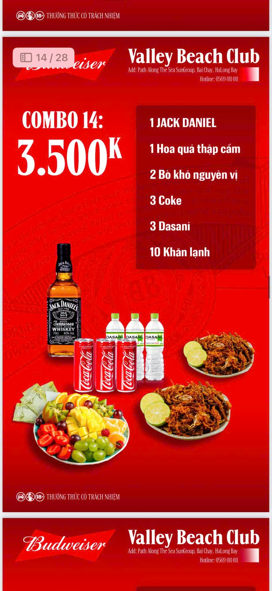 Combo 14: 3.500k tại Valley Beach Club Bãi Cháy Hạ Long Quảng Ninh