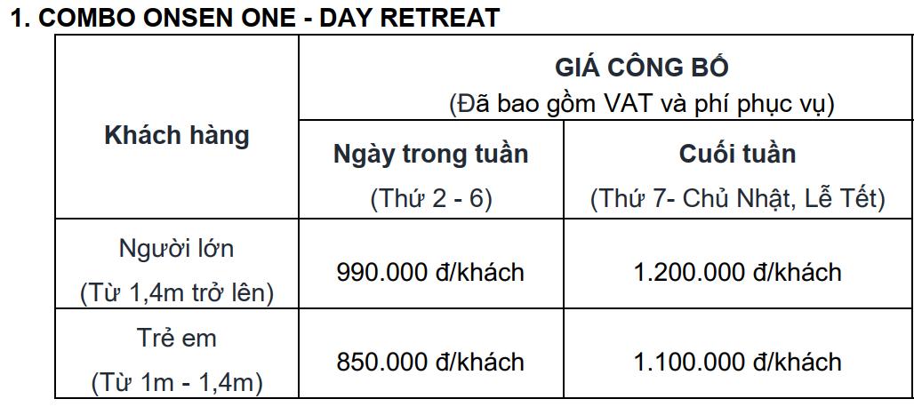 Combo tắm khoáng Onsen Thanh Thủy Phú Thọ 