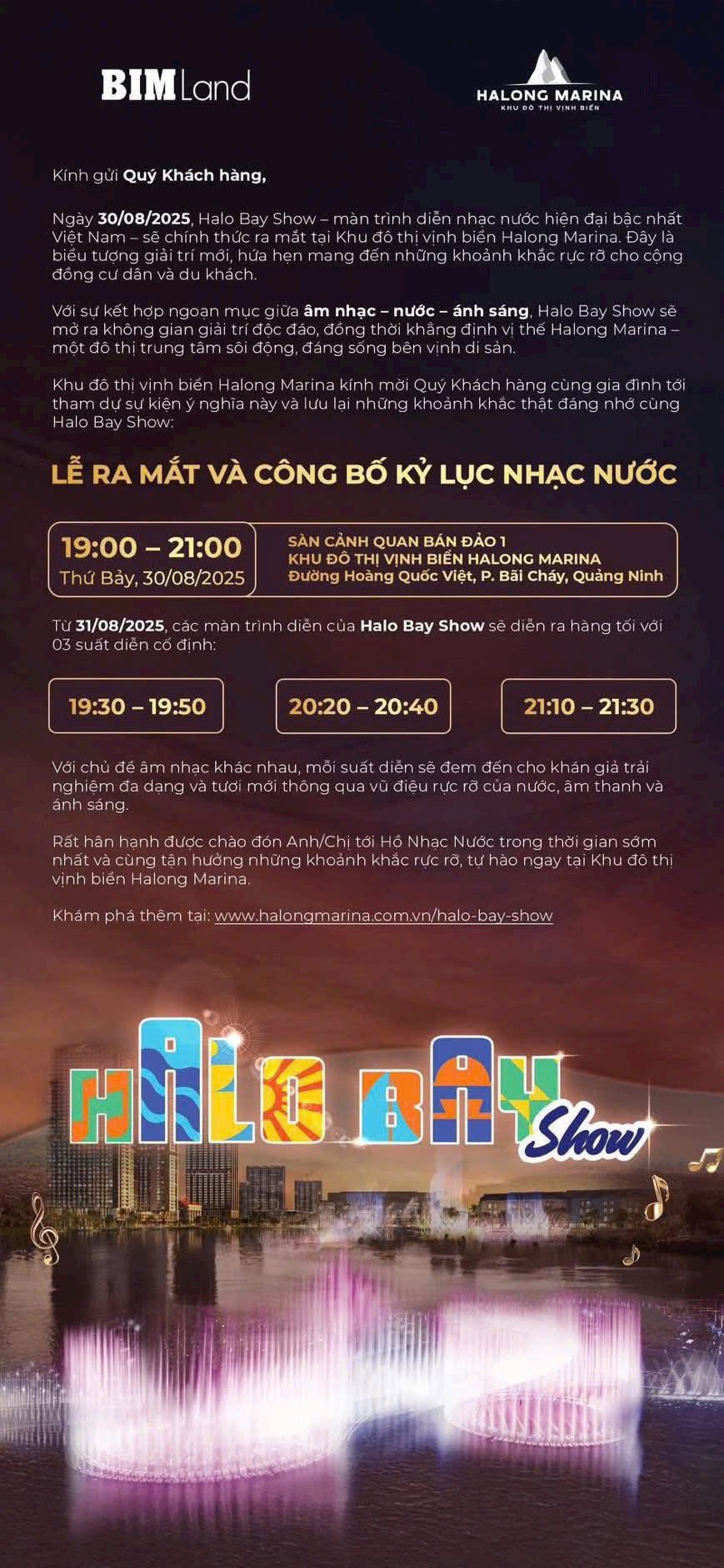 Halo Bay Show nhạc nước hoành tráng chính thức ra mắt tại Hạ Long Marina