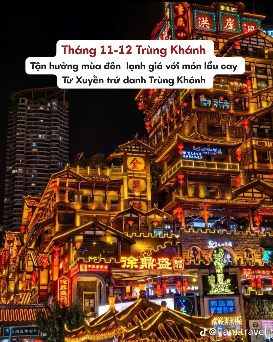 Tháng 11, 12 Nên đi du lịch Trùng Khánh, Trung Quốc